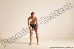 Underwear Gymnastic poses Man White Slim Bald Dancing Dynamic poses Academic